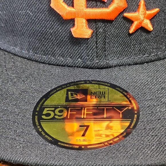 New Era San Francisco Giants 59Fifty Star Fitted Mesh Hat Cap Black Palm Size 7 - Picture 3 of 9